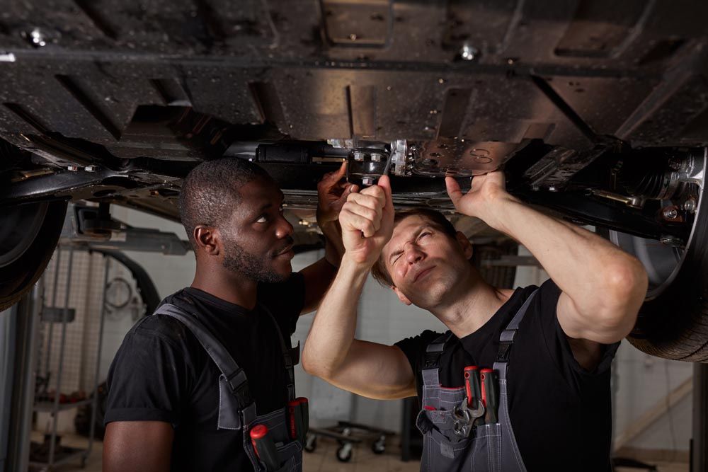 Two car mechanics