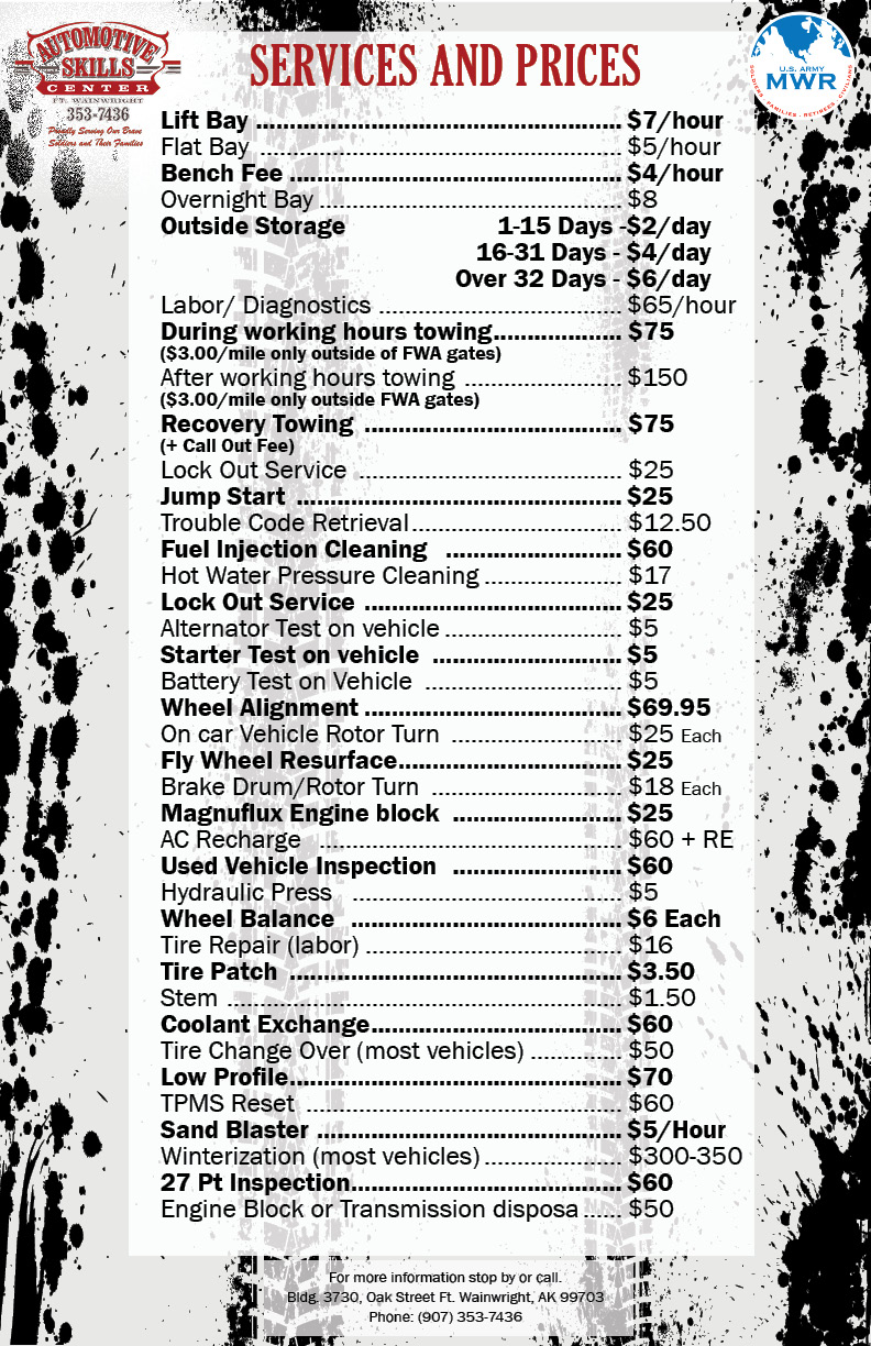 Wainwright MWR :: Automotive Skills Center