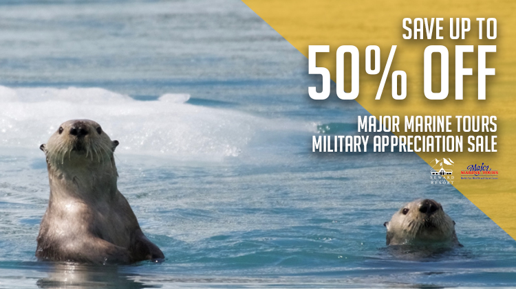 Seward Military Resort Tickets & Tours - Major Marine Tours Military Appreciation Sale on January 17 and April 11, 2019 Seward Military Resort Tickets & Tours - Major Marine Tours Military Appreciation Sale on January 17 and April 11, 2019